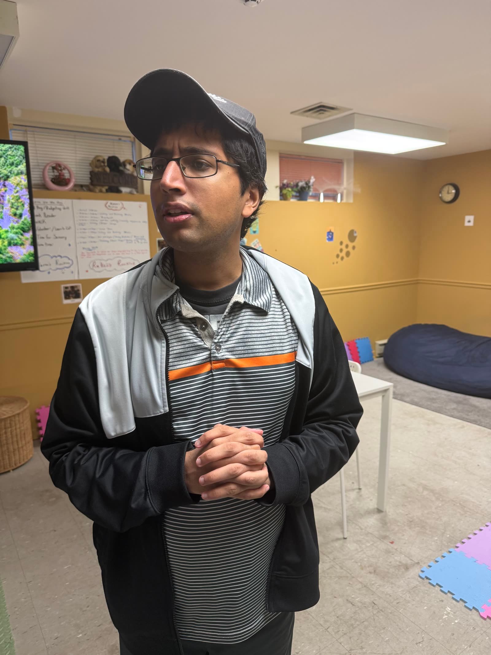 Participant in the day program room